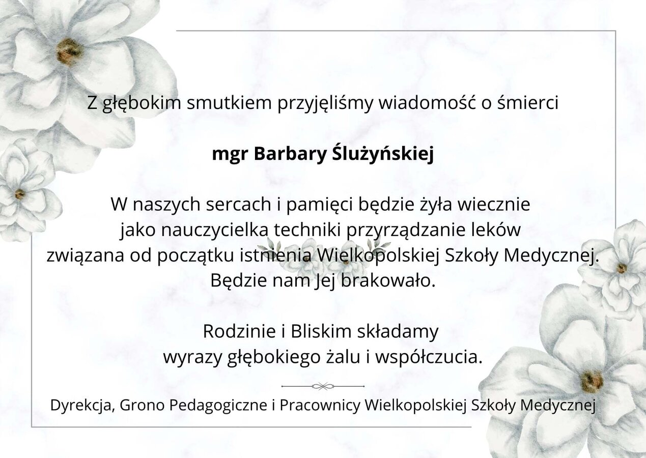 Nie żyje Barbara Ślużyńska
