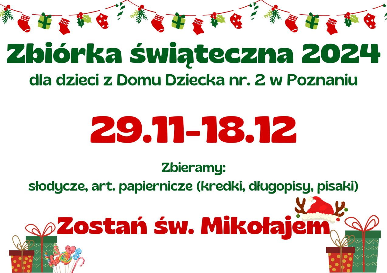 Świąteczna zbiórka dla podopiecznych z Domu Dziecka nr 2 w Poznaniu