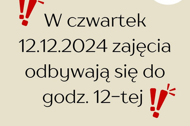 Godziny dyrektorskie w dniu 12.12.2024 r.