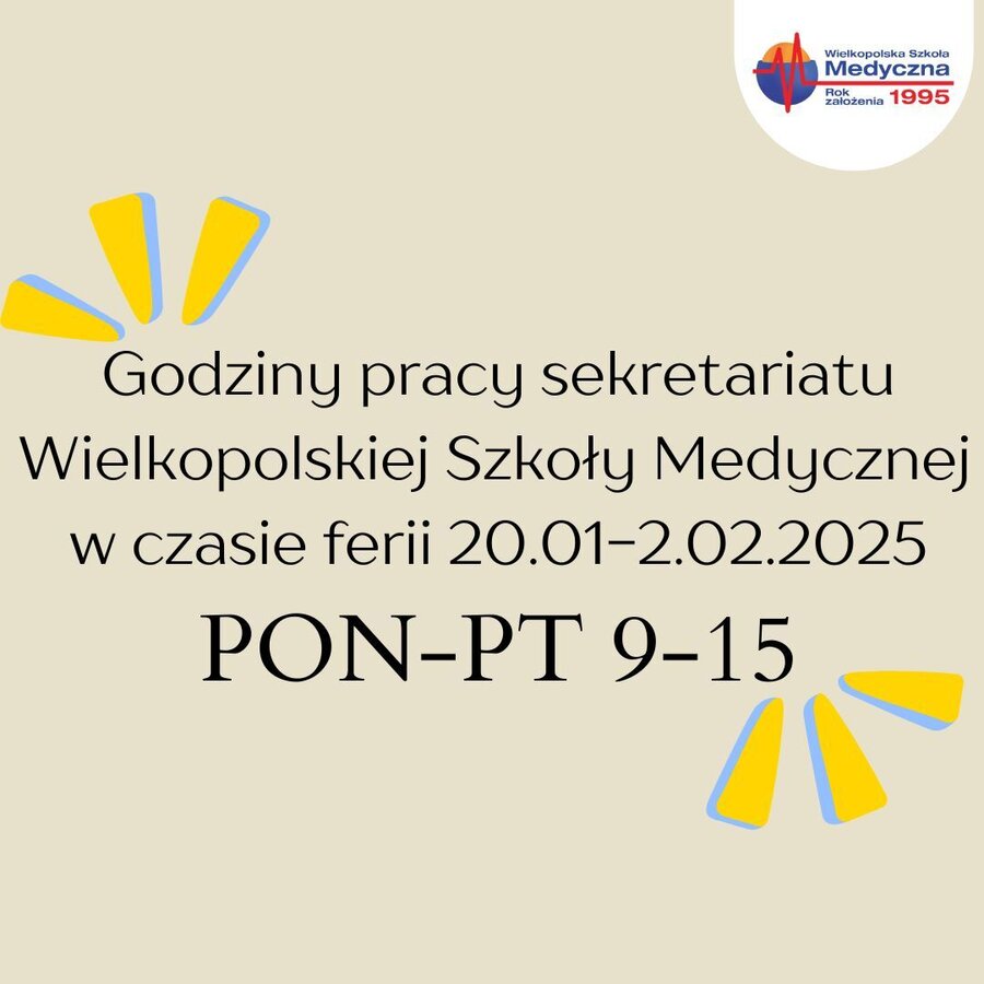 Godziny pracy sekretariatu w czasie ferii