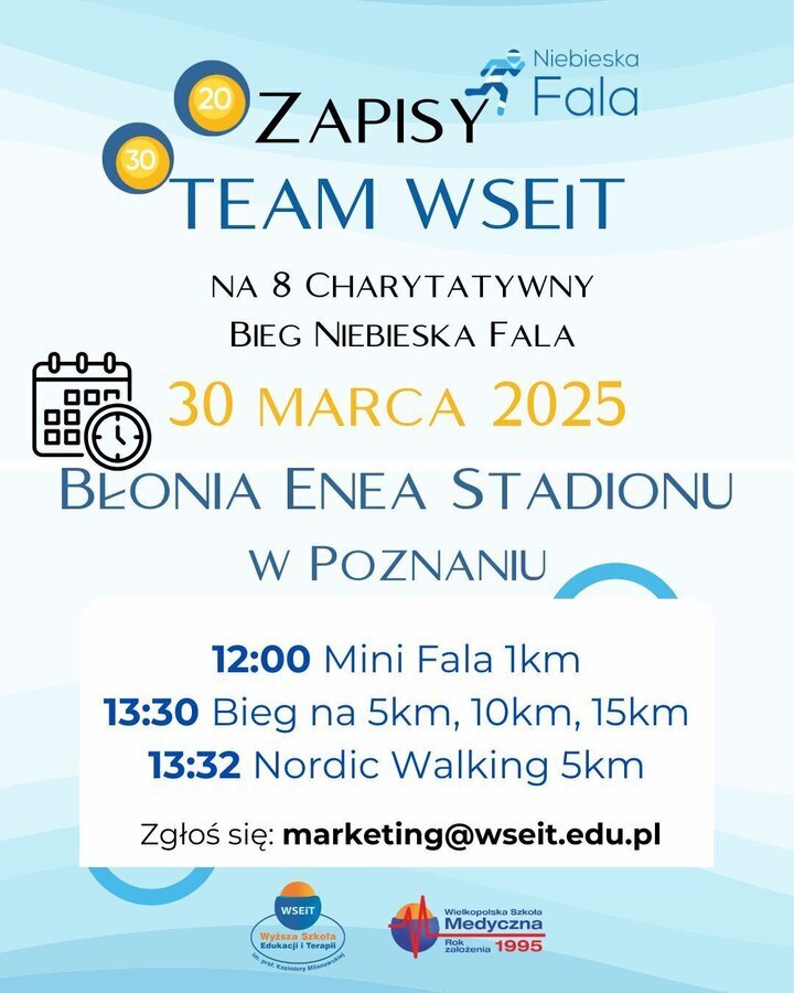 Zapisz się na Charytatywny Bieg Niebieska Fala