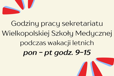 Godziny pracy sekretariatu w czasie wakacji